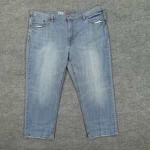 True Nation Relaxed Fit Jeans Mens 46x28 Light Wash Blue Straight Leg Denim